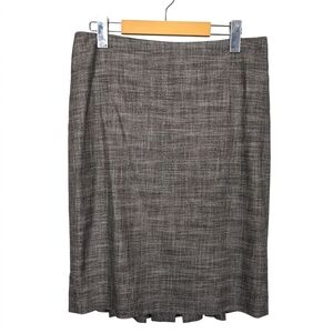 TEENFLO Pleated Hem Pencil Skirt Made in Canada Grey Textured Womens Size 8